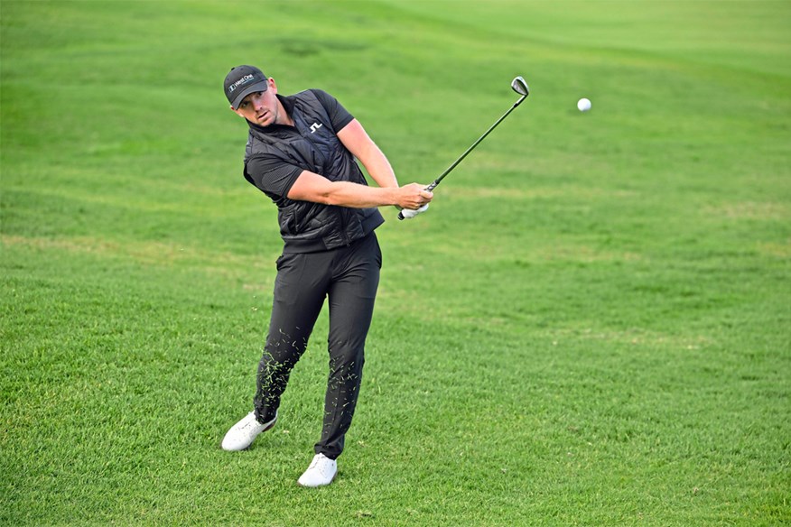 Matt Wallace hits a pitch shot