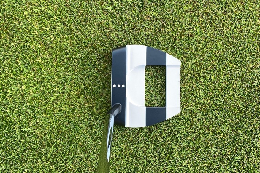 The Odyssey Ai-One Jailbird Mini putter helps massively with alignment