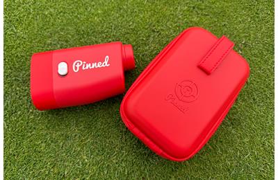 The Pinned Golf Prism+ laser rangefinder and case