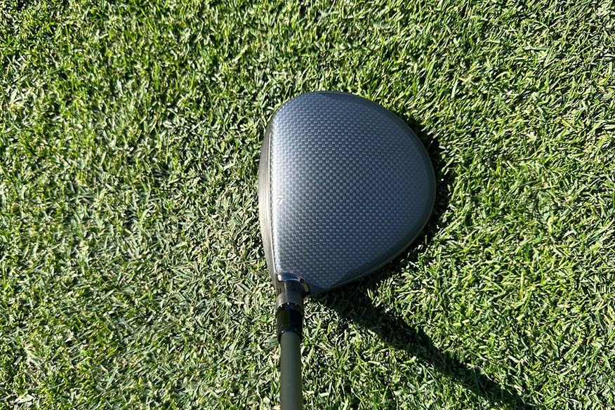 TaylorMade"s Qi35 Max Fairway Wood at address