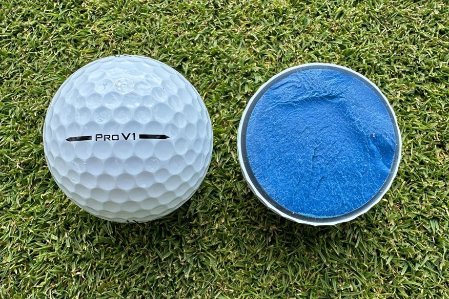 Titleist Pro V1 golf ball cut through