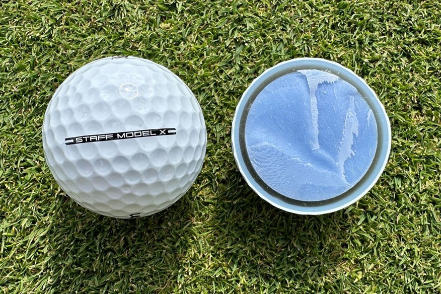 Wilson Staff Model X golf ball cut through